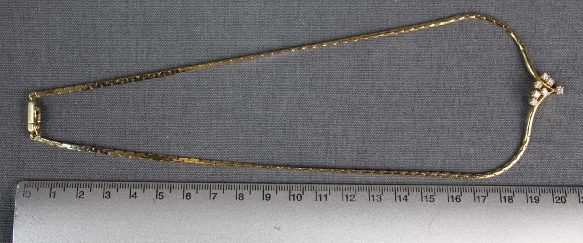 Collier Gold 585 mit 7 Brillanten. Reinheit F, Farbe W (Wesselton).Gesamtgewicht 5,6 Gramm. - Image 7 of 8