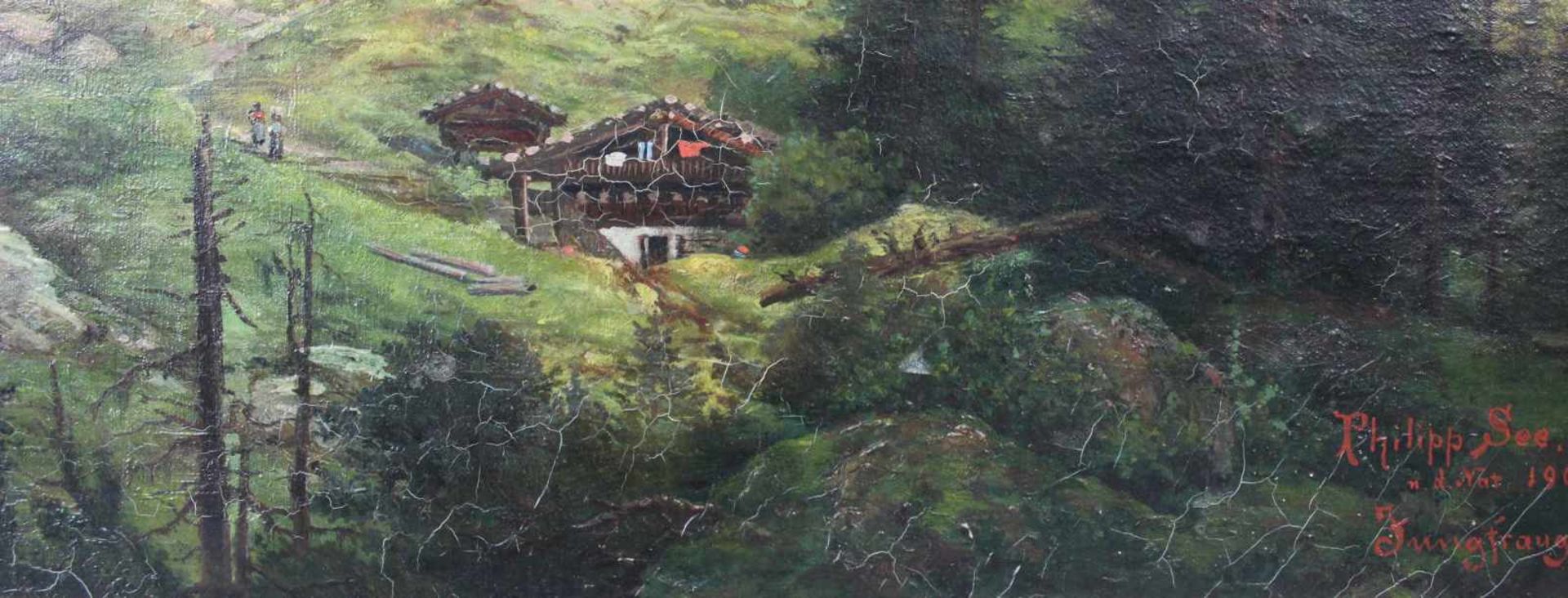 PHILIPP SEE (XIX - XX). "Jungfraugruppe 1904"66 cm x 103 cm. Gemälde, Öl auf Leinwand. Rechts - Image 5 of 7