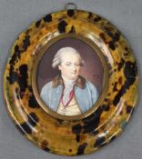 Jean Étienne LIOTARD (1702 - 1789). Portrait eines Adligen mit Orden.76 mm x 62 mm oval im