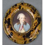 Jean Étienne LIOTARD (1702 - 1789). Portrait eines Adligen mit Orden.76 mm x 62 mm oval im