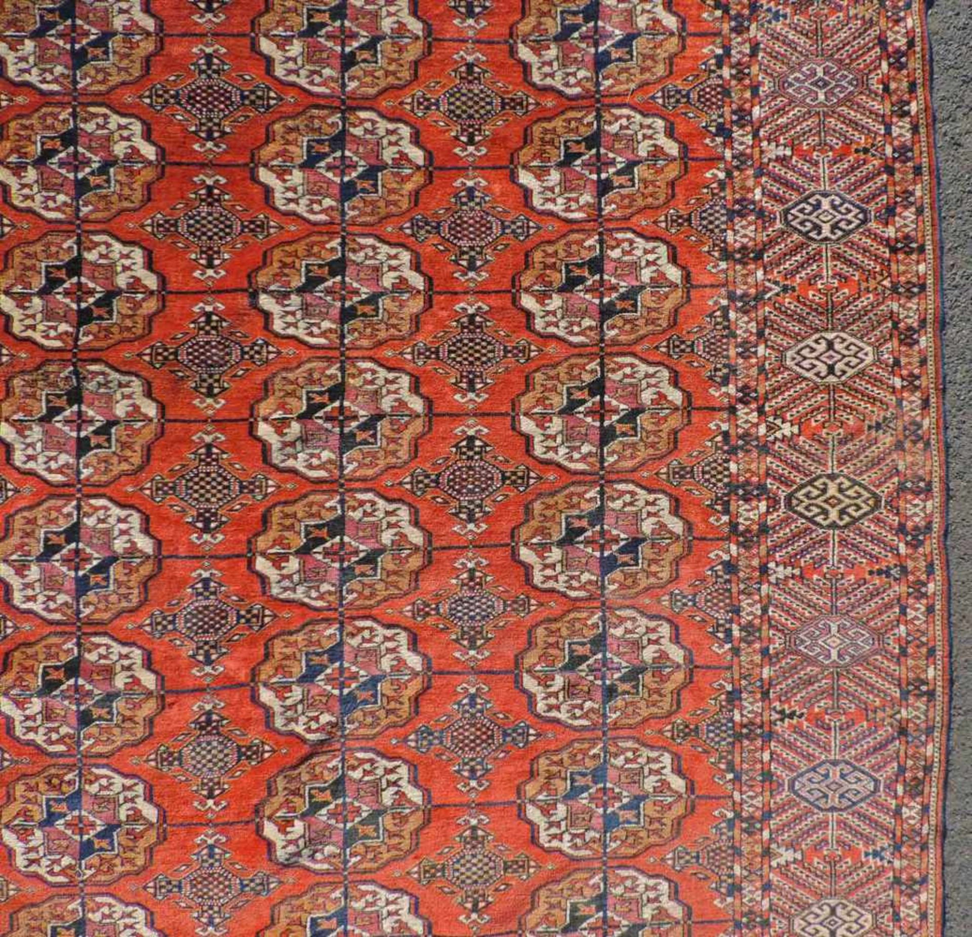 Jomud Stammesteppich. Iran. Antik, um 1910.309 cm x 210 cm. Handgeknüpft. Wolle auf Wolle. Göklan - Image 5 of 8