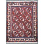 Turkmenen Teppich aus Khorassan. Afghanistan, alt um 1920.145 cm x 110 cm. Handgeknüpft. Wolle auf