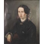 UNSIGNIERT (XIX). Portrait einer Patrizierin. Biedermeier um 1820.67 cm x 55 cm. Gemälde. Öl auf