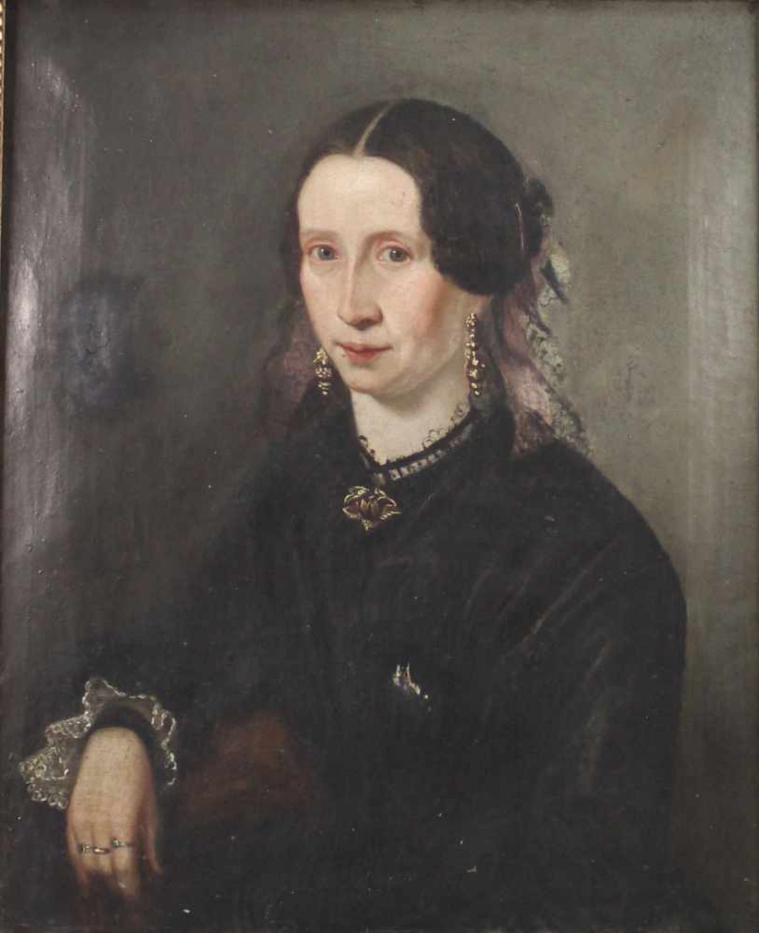 UNSIGNIERT (XIX). Portrait einer Patrizierin. Biedermeier um 1820.67 cm x 55 cm. Gemälde. Öl auf