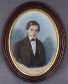 Carl HELMIG ( XIX ), Portrait des Ludwig Ther im Alter von 19 Jahren.20 cm x 15 cm. Pastellkreide