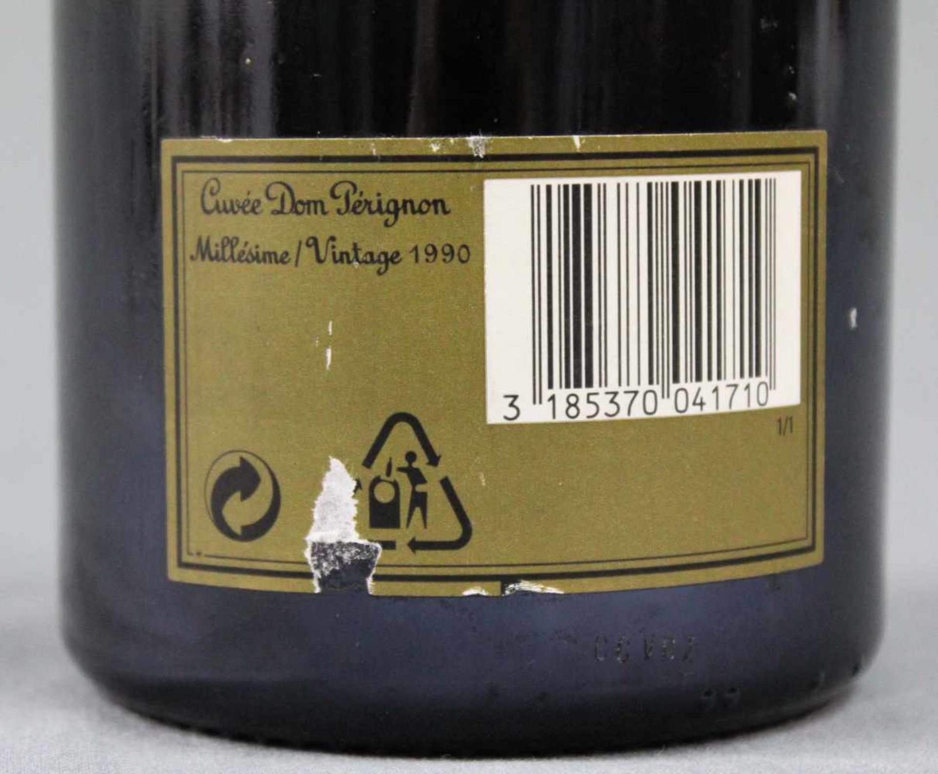 1990 Champagne. Cuvee Dom Perignon. Vintage.Moet et Chandon a Epernay. Fondee en 1743. Eine ganze - Bild 4 aus 8