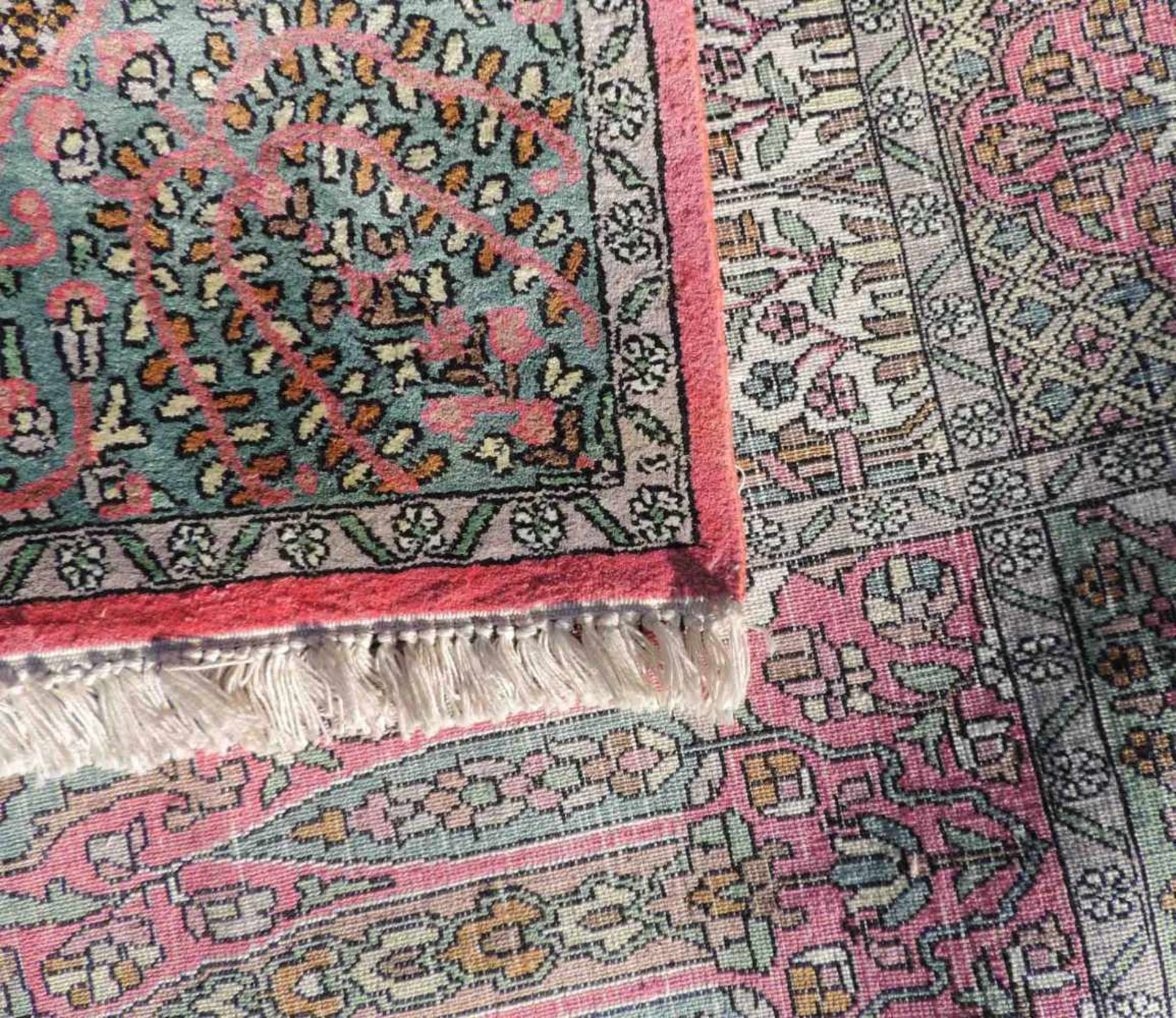 Kaschmir Salonteppich. Indien. Feine Knüpfung.347 cm x 243 cm. Handgeknüpft.Cashmere carpet. - Bild 8 aus 9
