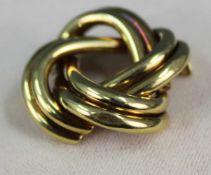 Knoten Brosche Gold 585. 8 Gramm.3 cm x 3 cm.Knot brooch gold 585. 8 grams.3 cm x 3 cm.