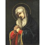 UNSIGNIERT (XVIII - XIX). Maria.76,5 cm x 58,5 cm. Gemälde. Öl auf Leinwand. Wohl Wachsdoubliert.