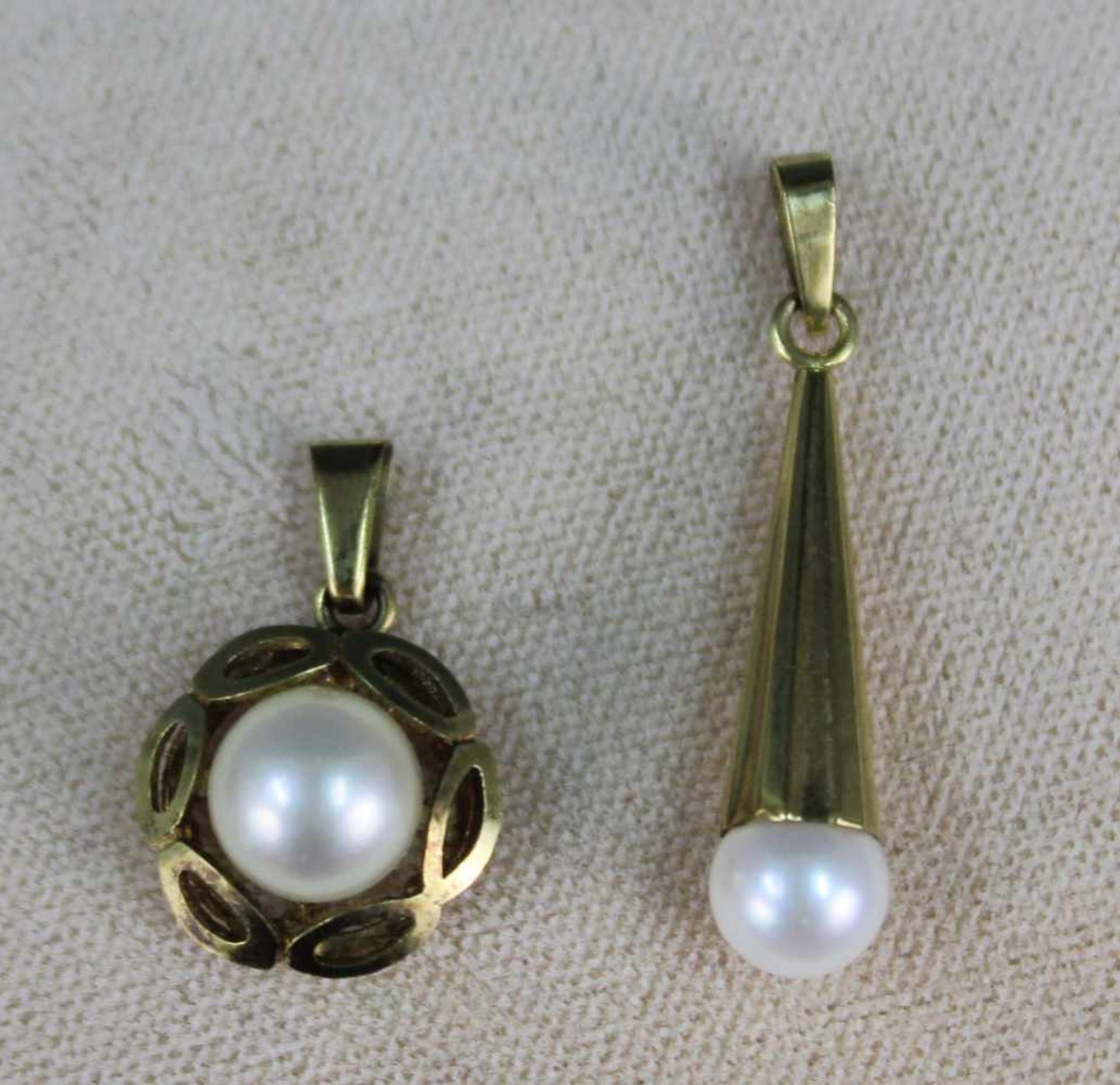 Perlen Schmuck Gold 333. Gesamtgewicht 12,8 Gramm.Pearl jewelry gold 333. Total weight 12.8 grams. - Image 3 of 10