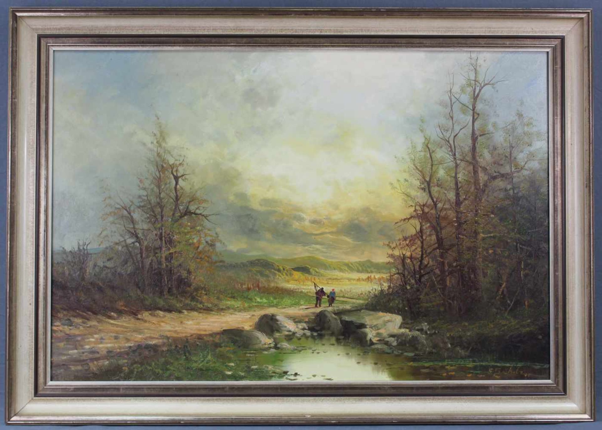 Gunter SEEKATZ (1928). Heimkehr vom Felde.60 cm x 90 cm. Gemälde, Öl auf Leinwand. Rechts unten - Image 2 of 7