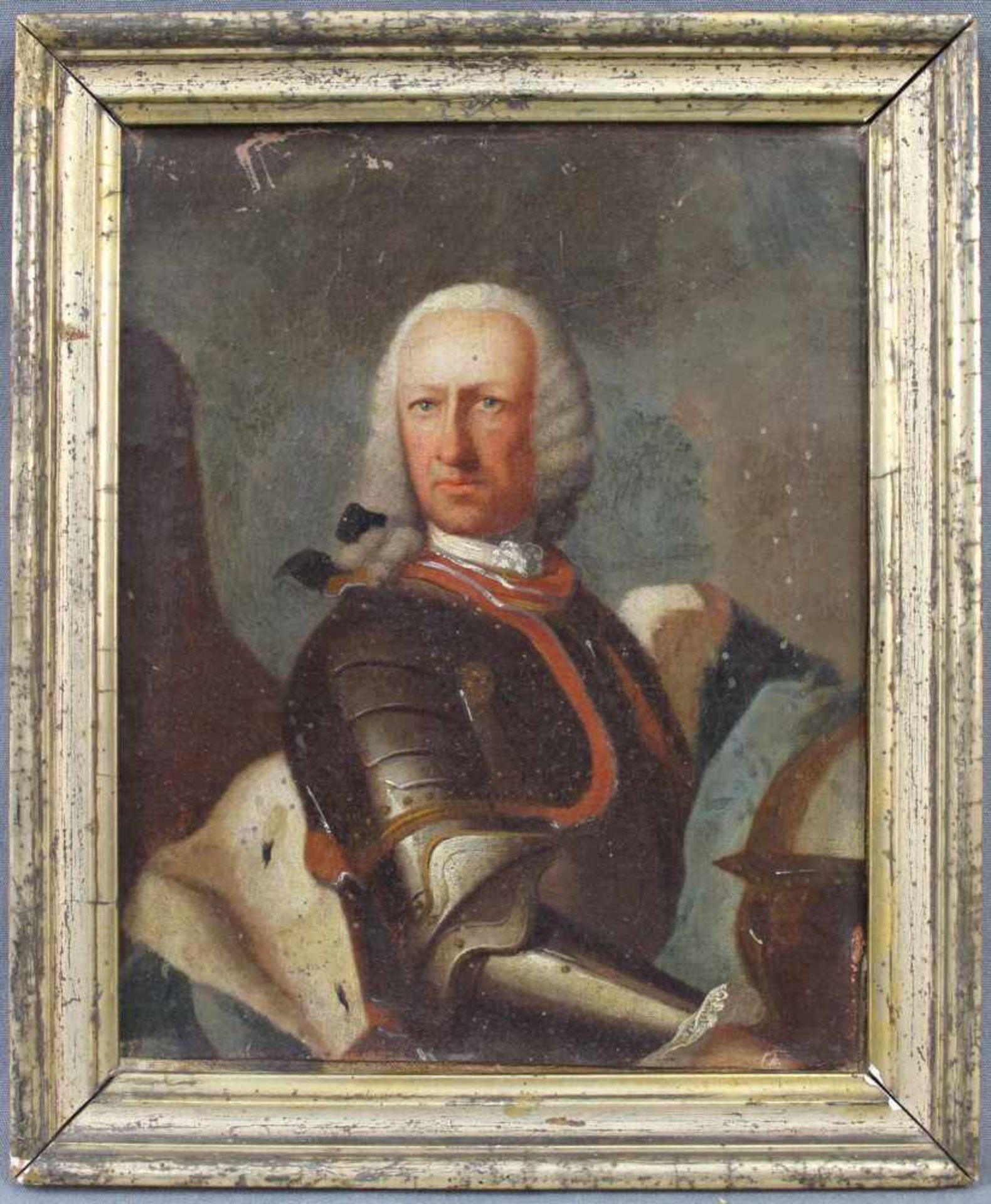 UNSIGNIERT (XVIII). Portrait des Wilhelm Prinz von Hessen - Phillipsthal.23 cm x 18 cm. Gemälde. - Image 2 of 5