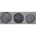 3 x Prager Groschen, Wenzel II. und Ferdinand I., Kuttenberg, BöhmenDrei Münzen, Silber.2x Wenzel II