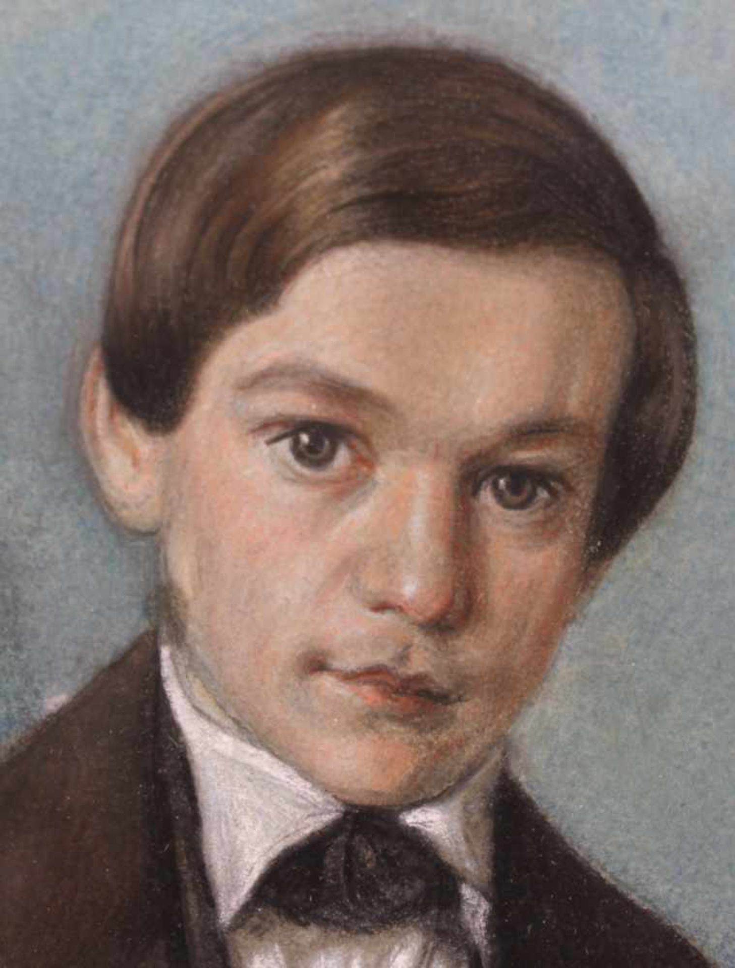 Carl HELMIG ( XIX ), Portrait des Ludwig Ther im Alter von 19 Jahren.20 cm x 15 cm. Pastellkreide - Image 3 of 5