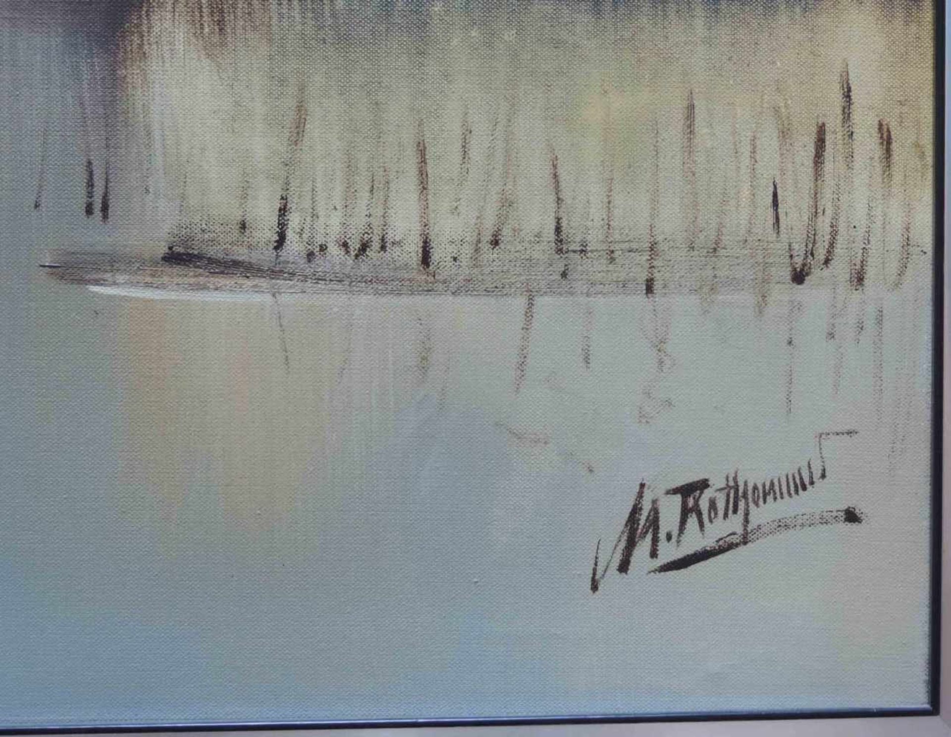 Max ROTHEMUND (1926 -). "Morgen im Hochmoor".80 cm x 90 cm. Gemälde. Öl auf Leinwand. Rechts unten - Bild 3 aus 9