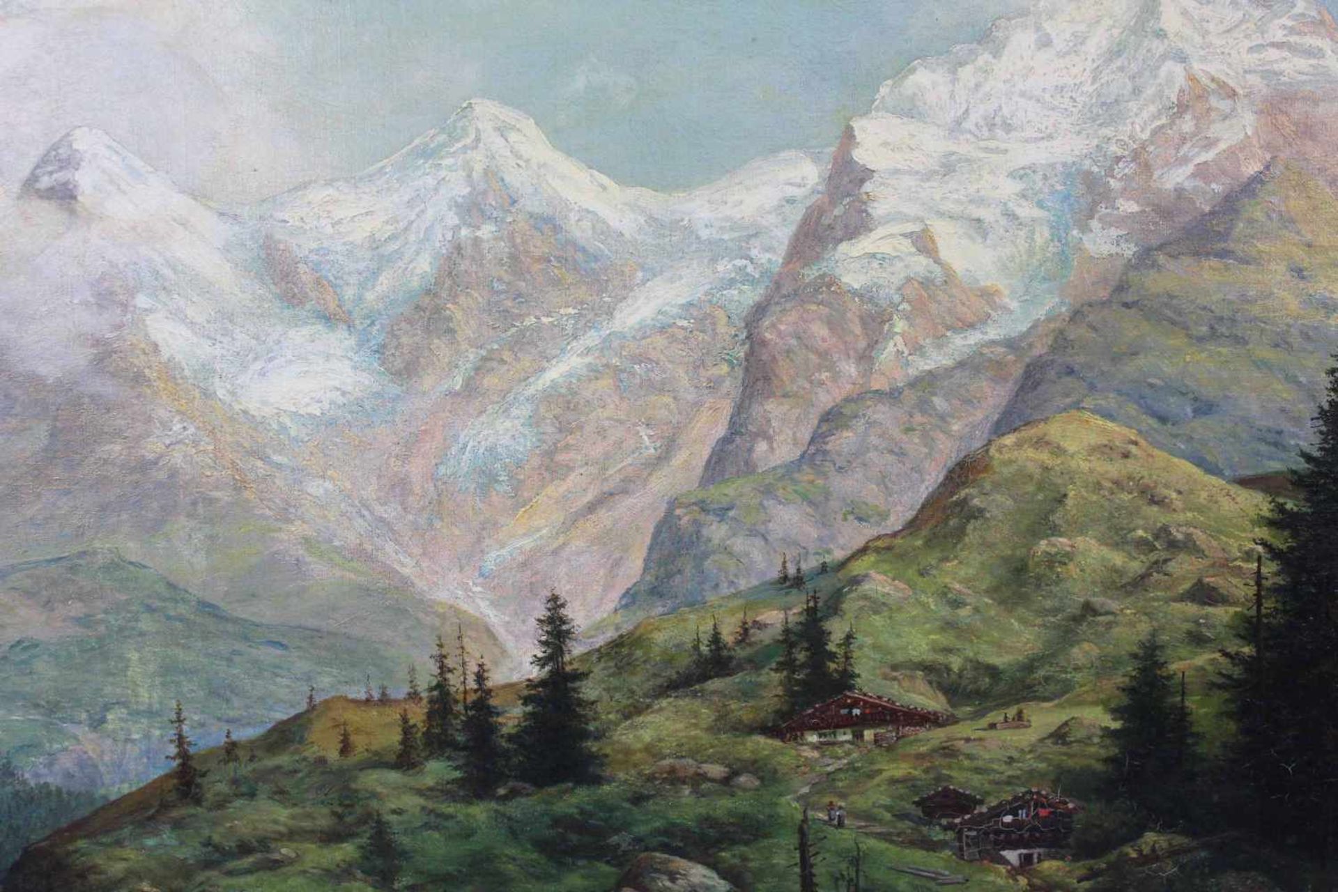 PHILIPP SEE (XIX - XX). "Jungfraugruppe 1904"66 cm x 103 cm. Gemälde, Öl auf Leinwand. Rechts - Image 3 of 7