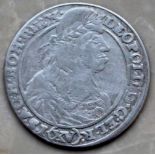 15 Kreuzer Leopold I von Habsburg, 1662.Münze, Silber, ca. 6,2 Gramm.15 Kreuzer Leopold I von