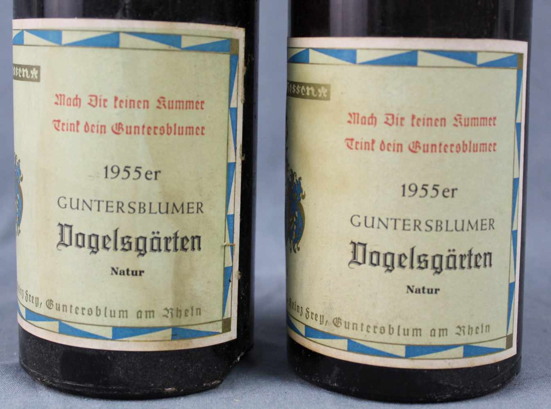 1955 Guntersblumer Vogelsgärten. Natur. 2 ganze Flaschen.Weingut Karl-Heinz Frey, Guntersblum am - Bild 2 aus 6