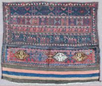 Bachtiar Shah - Savan Taschenfront. Perserteppich. Antik, um 1910.108 (85) cm x 130 cm.