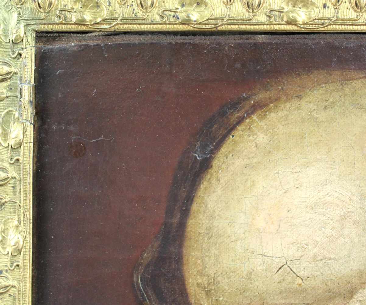 UNSIGNIERT (XVIII). Darstellung eines Heiligen.43 cm x 32,5 cm. Gemälde. Öl auf Leinwand. - Image 4 of 5