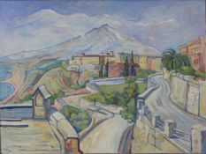 Willi POST (1912 - 1990). "Ostern in Mykonos". 1984.90 cm x 120 cm. Gemälde. Öl auf Leinwand.