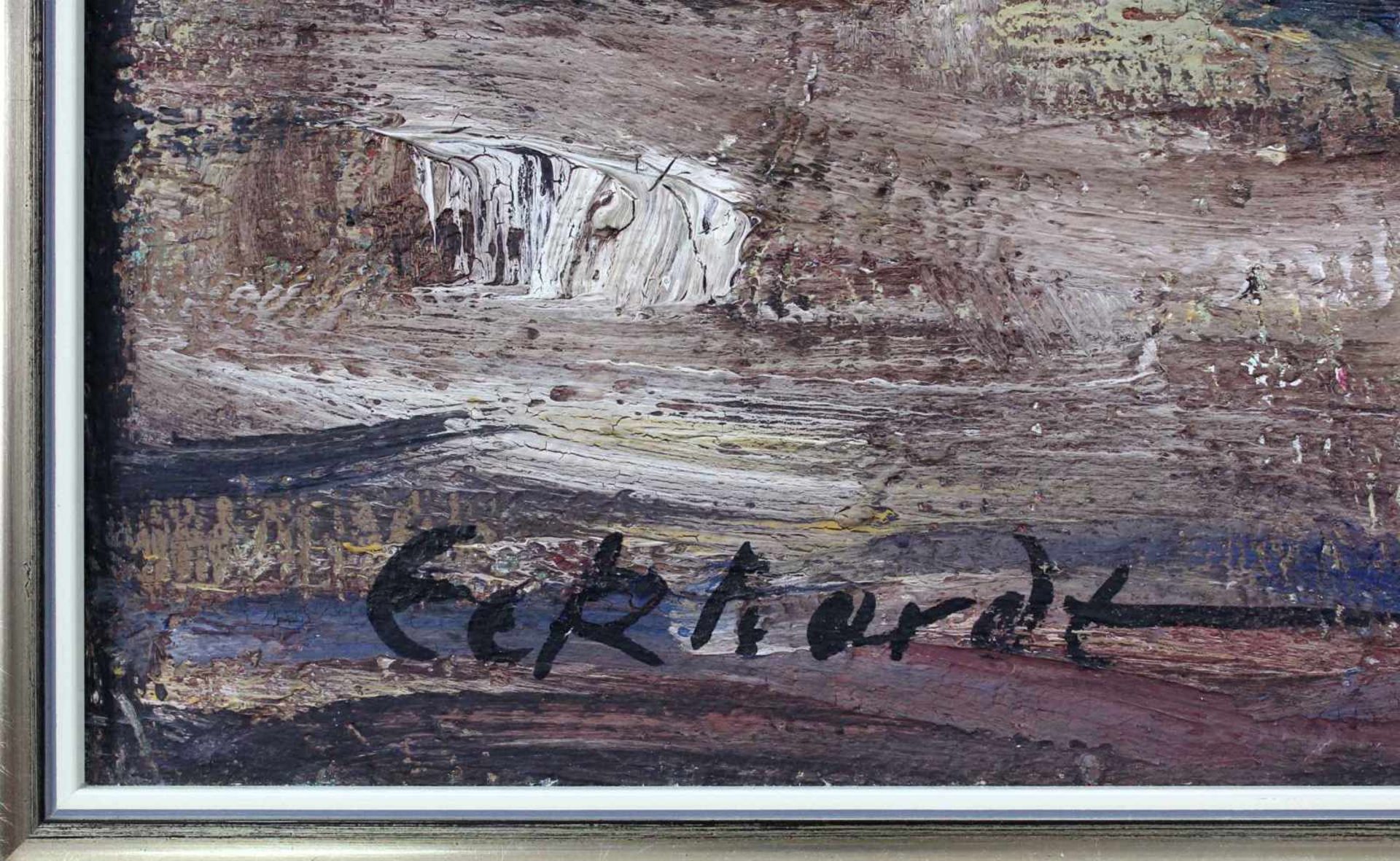 EHRHARDT (XX). Weißer und roter Mohn.75 cm x 60 cm. Gemälde. Öl auf Leinwand. Links unten - Bild 4 aus 6