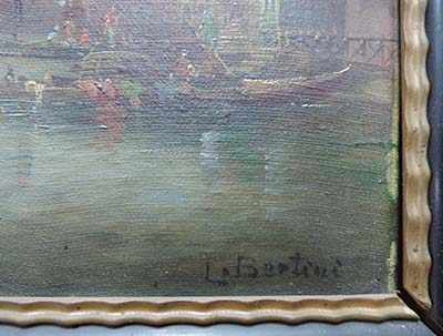 Karl KAUFMANN (1843 - 1902/05). 2 Venedig Veduten.Je 18 cm x 30 cm. Signiert mit dem Synonym "L. - Image 8 of 10