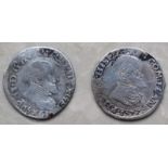 Philipsthaler Niederlande. 1563 und 1577. Silber je 6,3 Gramm.Philippsthaler Netherlands. 1563 and