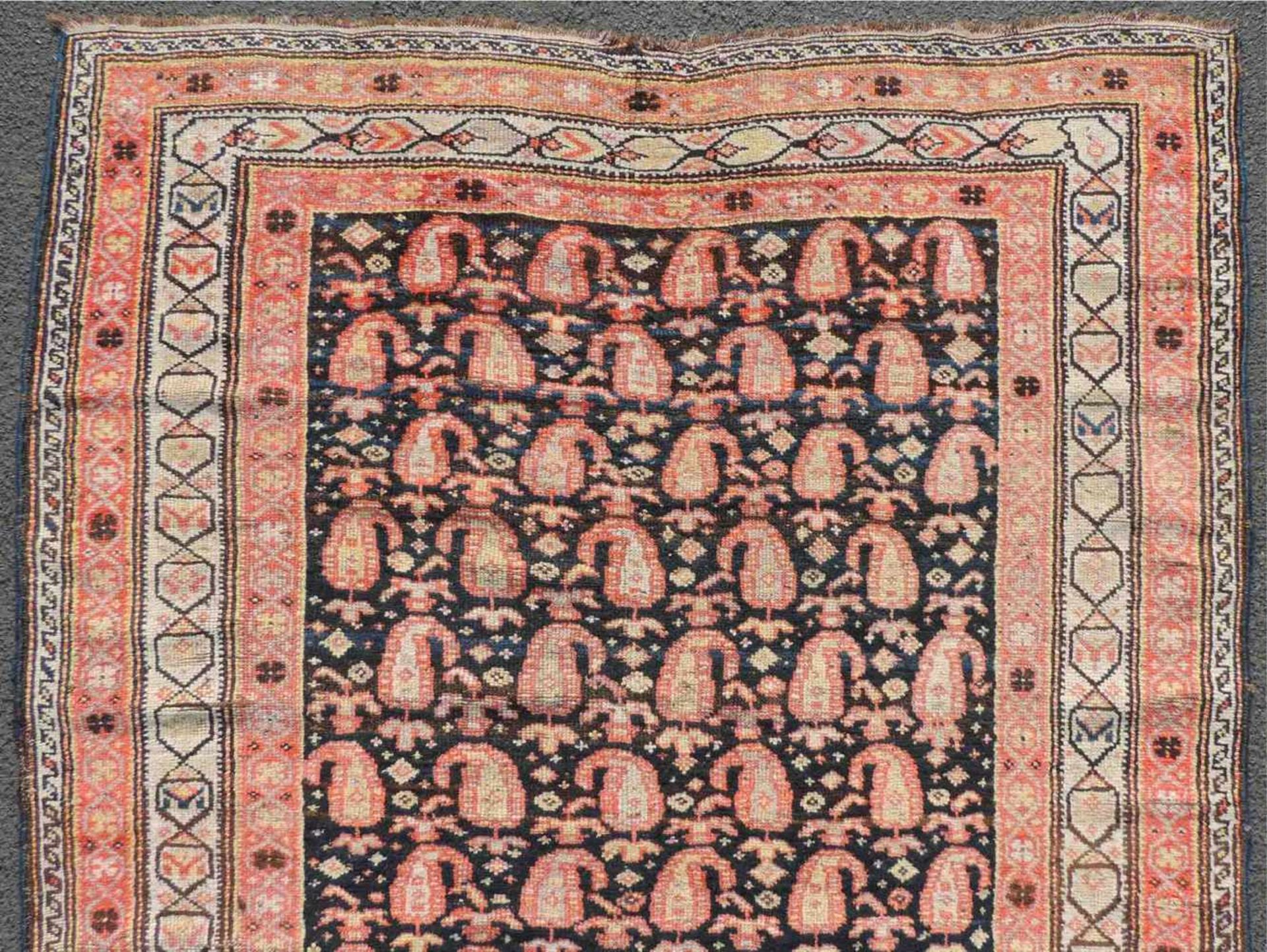 Schiraz Galerie Teppich. Perser. Iran. Alt, um 1910.355 cm x 135 cm. Handgeknüpft. Wolle auf Wolle. - Bild 4 aus 9