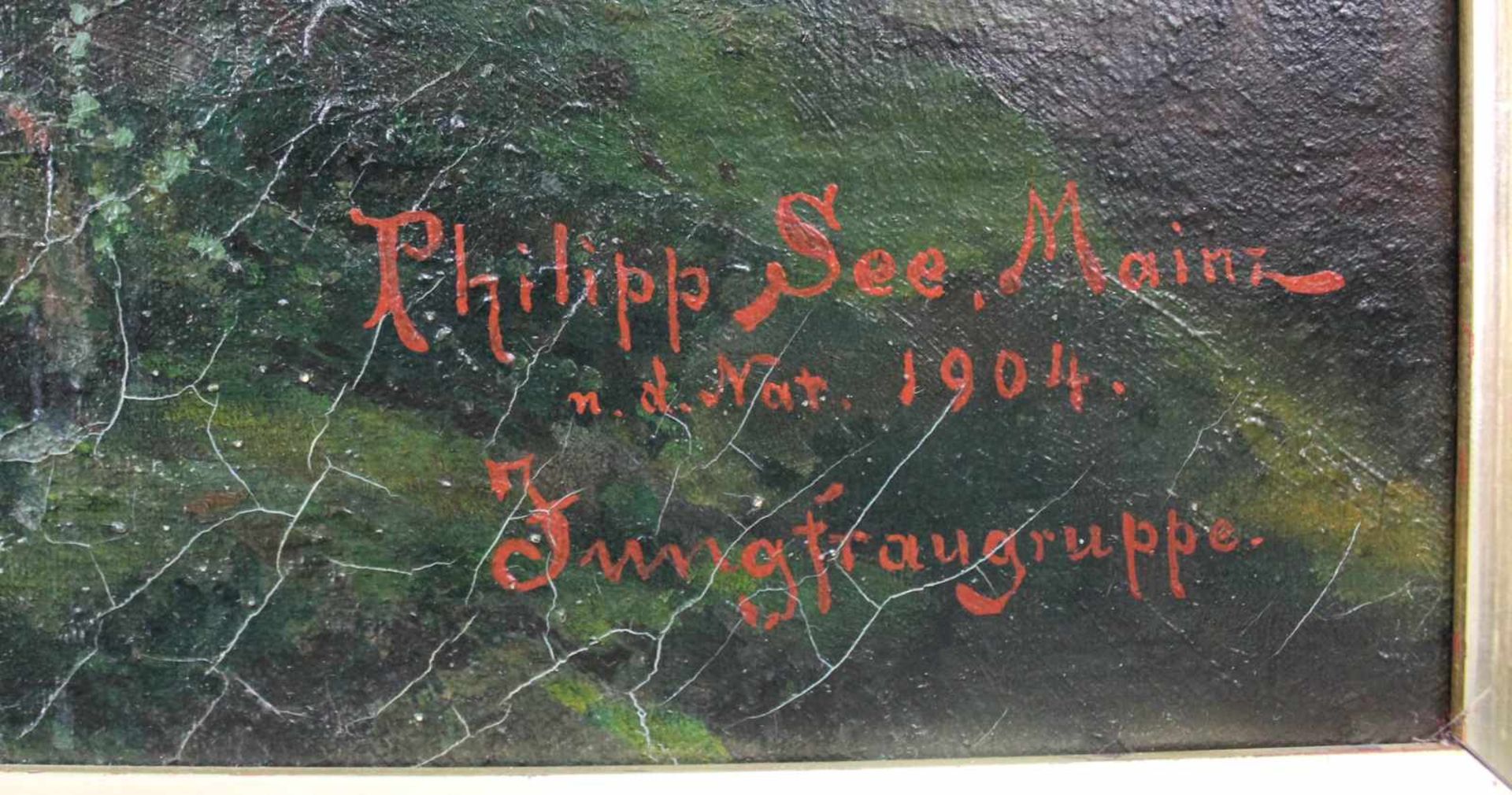 PHILIPP SEE (XIX - XX). "Jungfraugruppe 1904"66 cm x 103 cm. Gemälde, Öl auf Leinwand. Rechts - Image 6 of 7