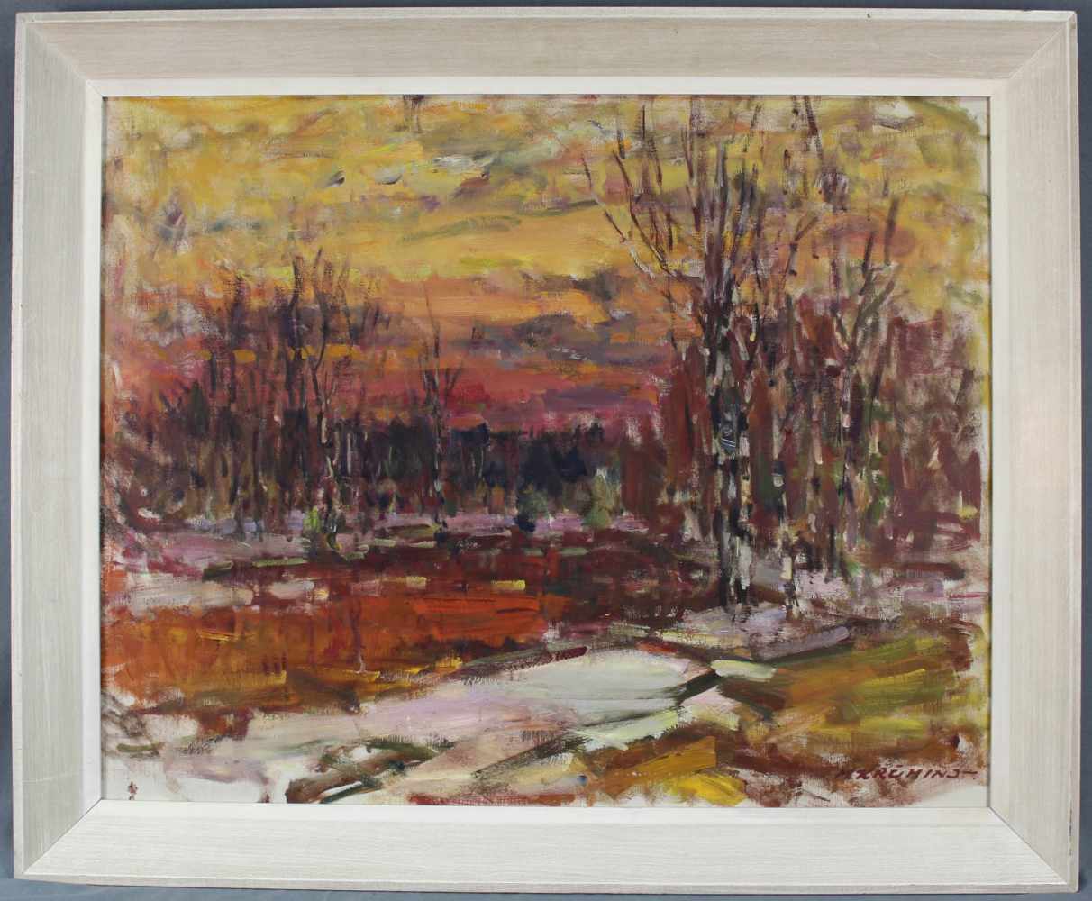 Martin KRUMINS (1900 - 1992). Erster Frühling. Birkenwald.76 cm x 62 cm. Gemälde. Öl auf Leinwand - Image 2 of 8