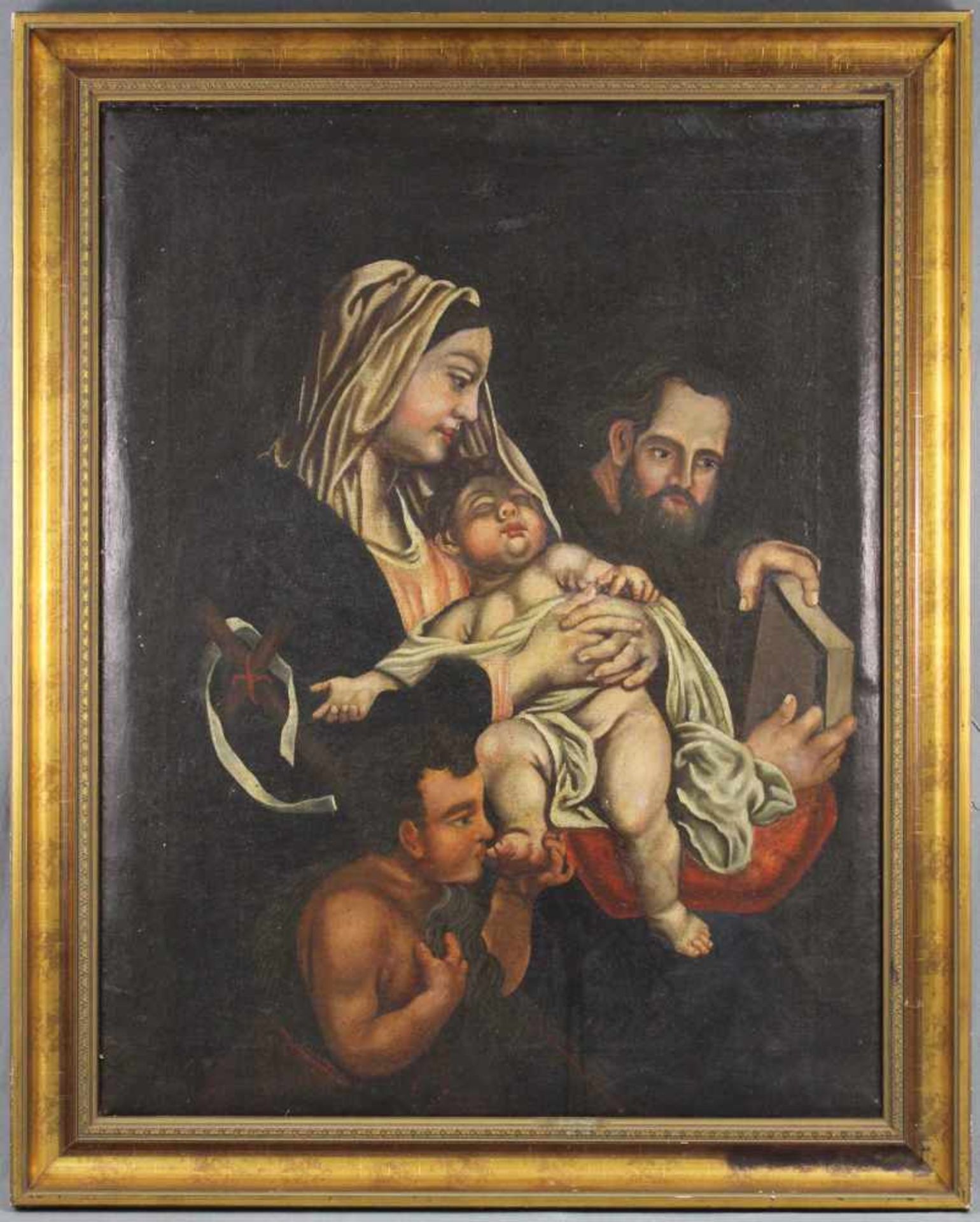 HEILIGENMALER (XVIII - XIX). Maria, Jesus, Josef und Johannes.90 cm x 70 cm. Gemälde. Öl auf - Bild 2 aus 6