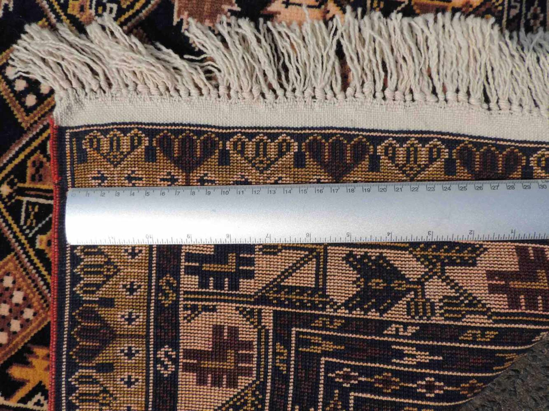 Mauri Stammesteppich. Afghanistan. Alt. Feine Knüpfung.145 cm x 93 cm. Handgeknüpft. Wolle auf - Image 6 of 6