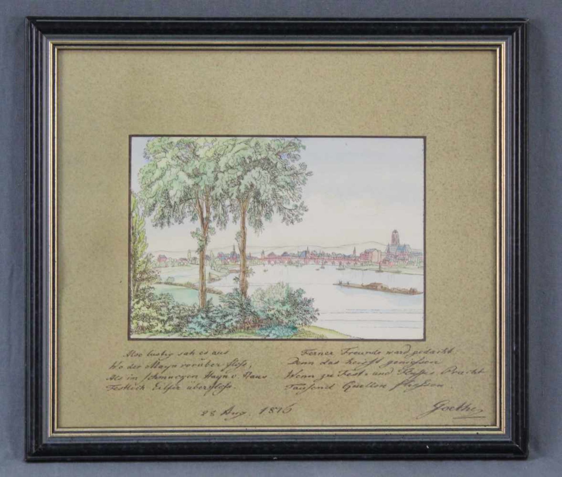 Nach Johann Wolfgang VON GOETHE (1749 - 1832), Frankfurt am Main.13,5 cm x 19,5 cm. Lithographie. In - Image 3 of 6