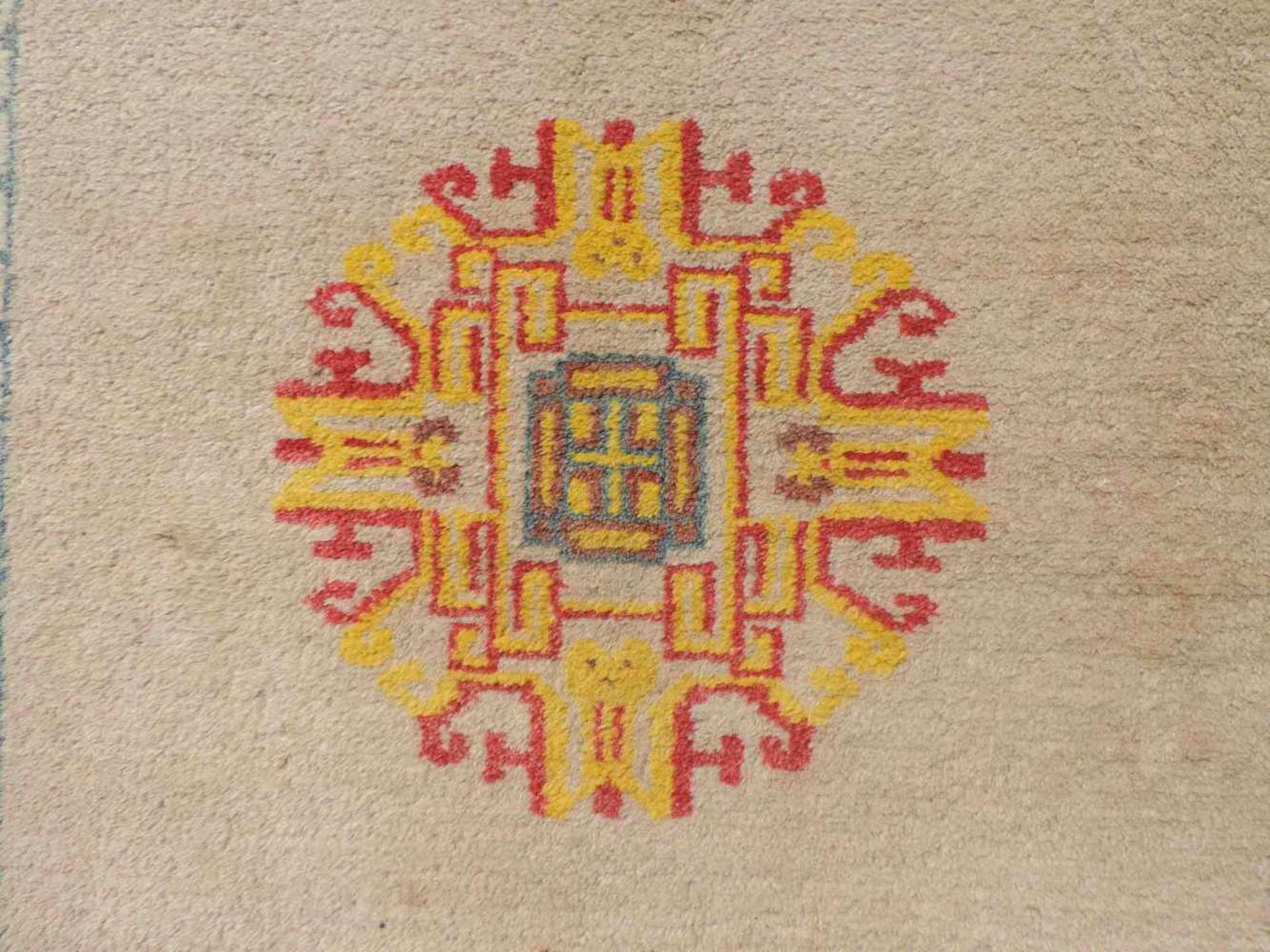 Nomadenteppich. Mongolei. Alt. Frühes 20. Jahrhundert.158 cm x 88 cm mit dem Kelim. Handgeknüpft. - Bild 5 aus 8