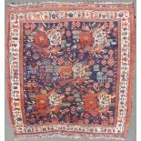 Afschar Perserteppich. Iran. Antik, um 1900.171 cm x 158 cm. Handgeknüpft. Wolle auf Wolle. Oberer