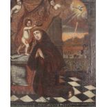HEILIGENMALER (XVIII). Antonius von Padua88 cm x 70 cm. Gemälde. Öl auf Leinwand,