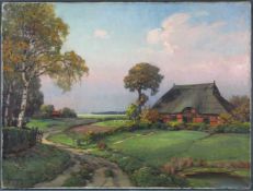 Arnold LYONGRÜN (1871 - 1935). "Aus Holstein".61 cm x 80 cm. Gemälde. Öl auf Leinwand. Links unten