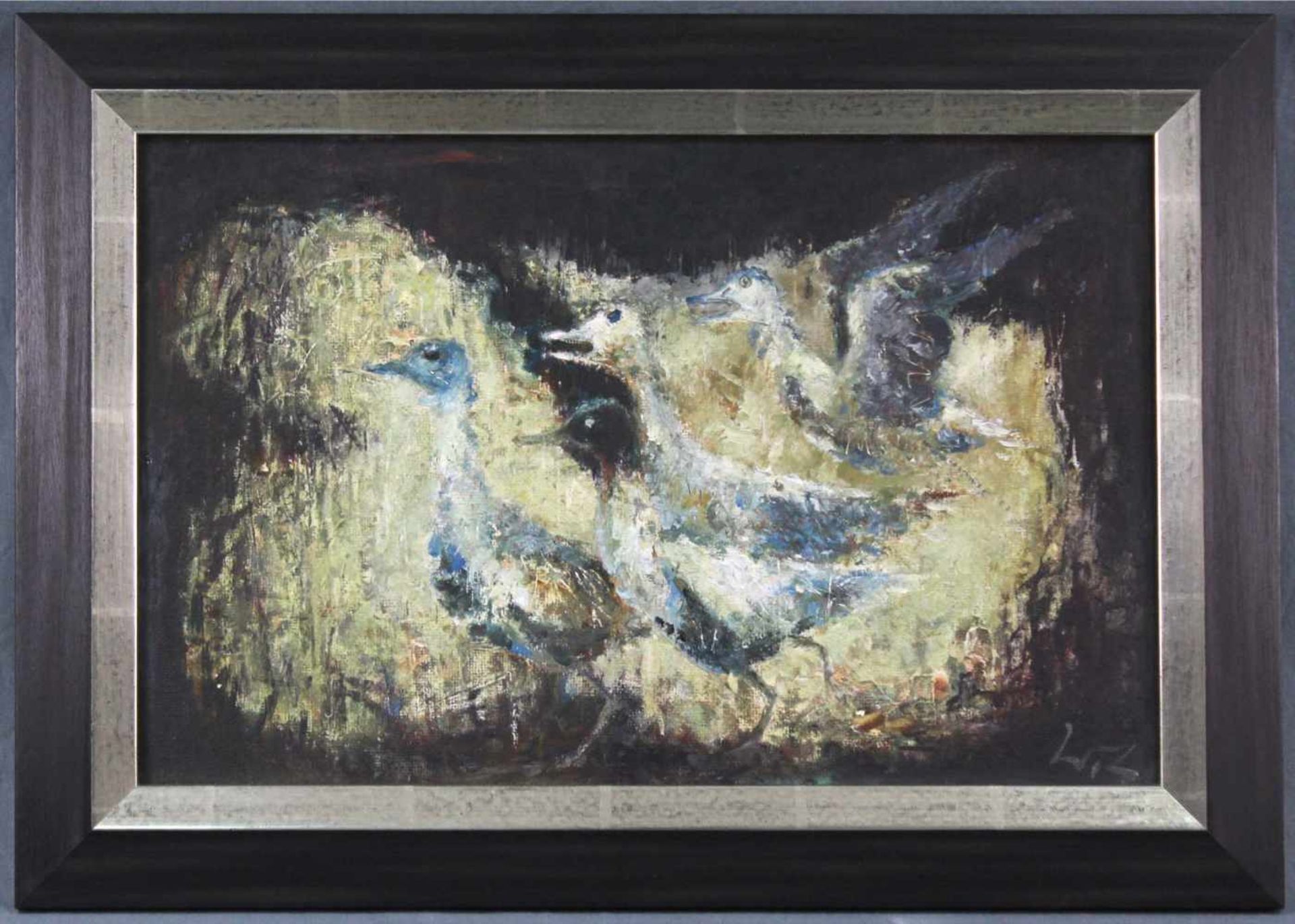 Walter LEDERER (1923 - 2003). Gänse.33 cm x 51 cm. Gemälde. Öl auf Platte. Rechts unten ligiert. - Image 2 of 6