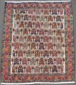 Afschar Perserteppich. Iran. Alt, Mitte 20. Jahrhundert.176 cm x 156 cm. Handgeknüpft. Wolle auf