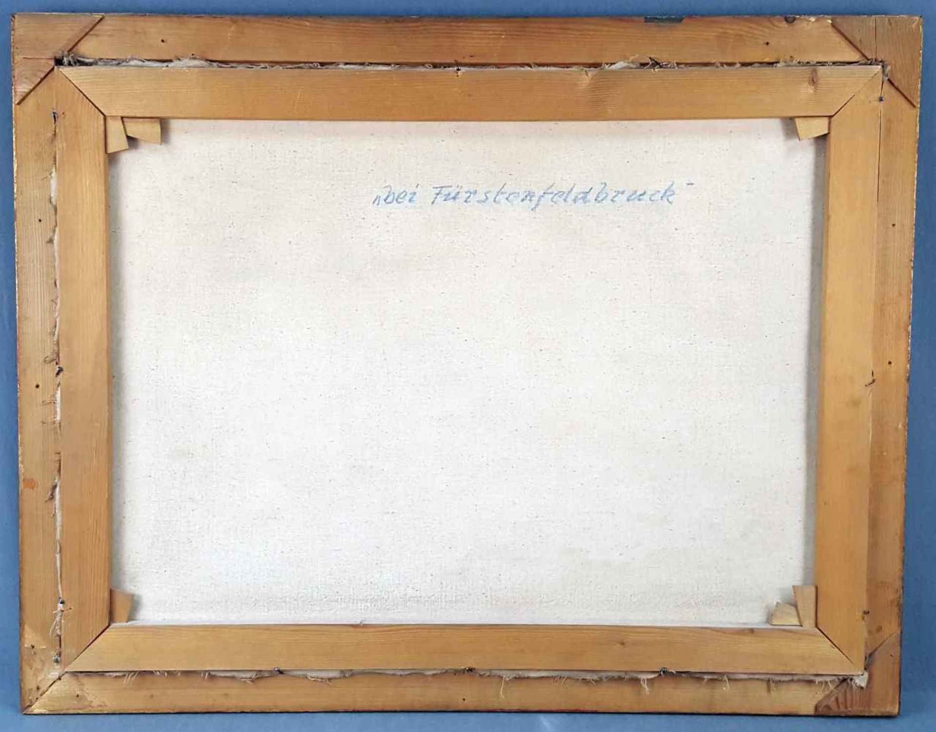 F. SCHROTBERGER (XX). "Bei Fürstenfeldbruck".60 cm x 80 cm. Gemälde. Öl auf Leinwand. Links unten - Bild 6 aus 7
