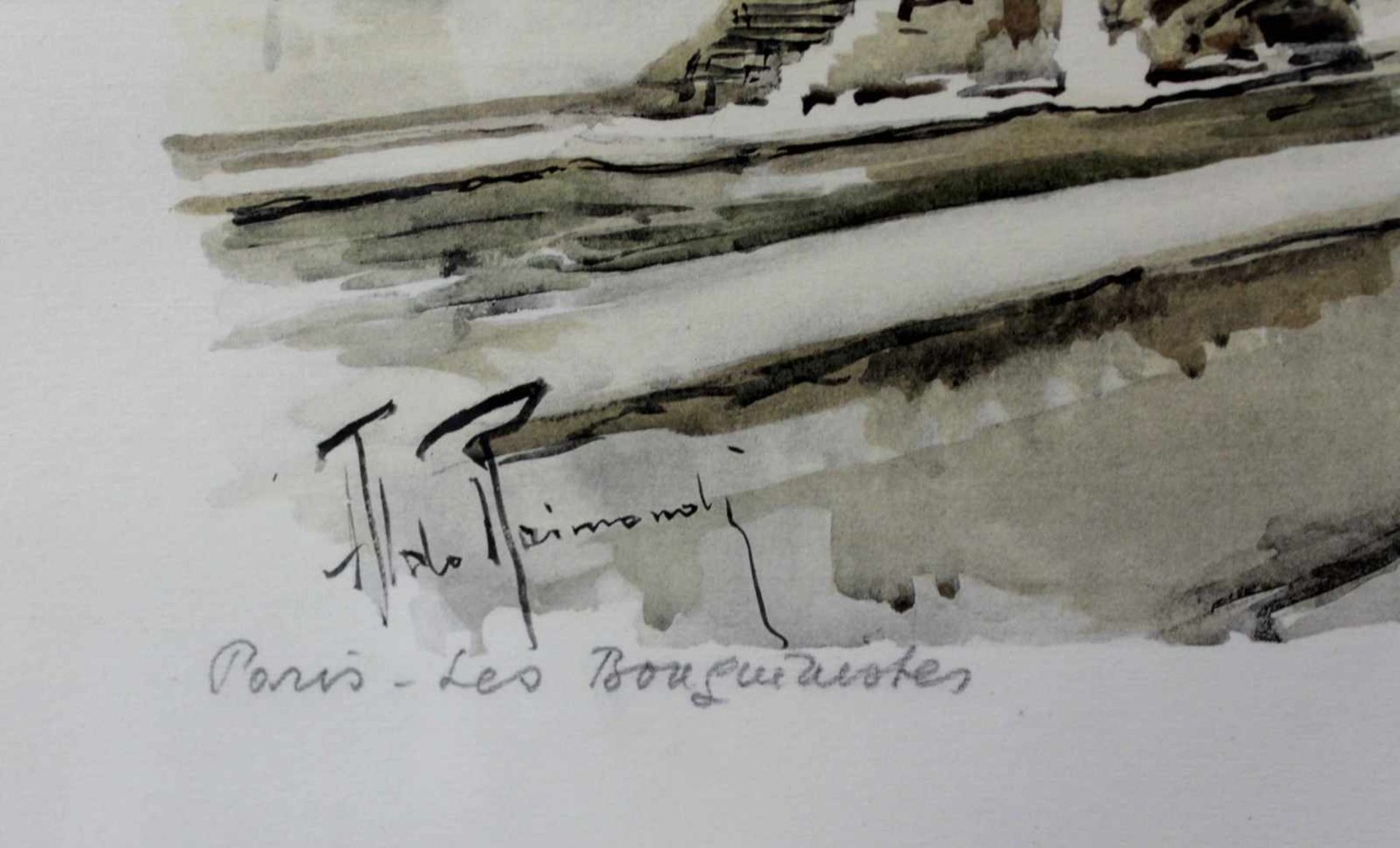 Franz HERBELOT (XX). ''Lile de la Cite"und "Place du Tertre''.Bis 31 cm x 42 cm. Graphiken. Unten - Image 8 of 12