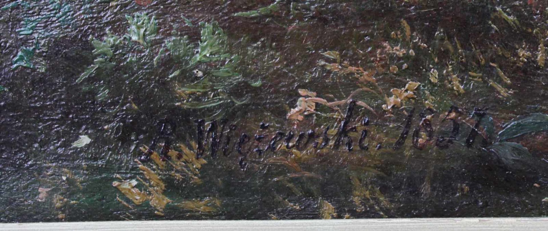 UNDEUTLICH SIGNIERT (XIX). Der Rhein datiert "1857".95 cm x 126 cm. Gemälde. Öl auf Leinwand. Rechts - Bild 4 aus 10