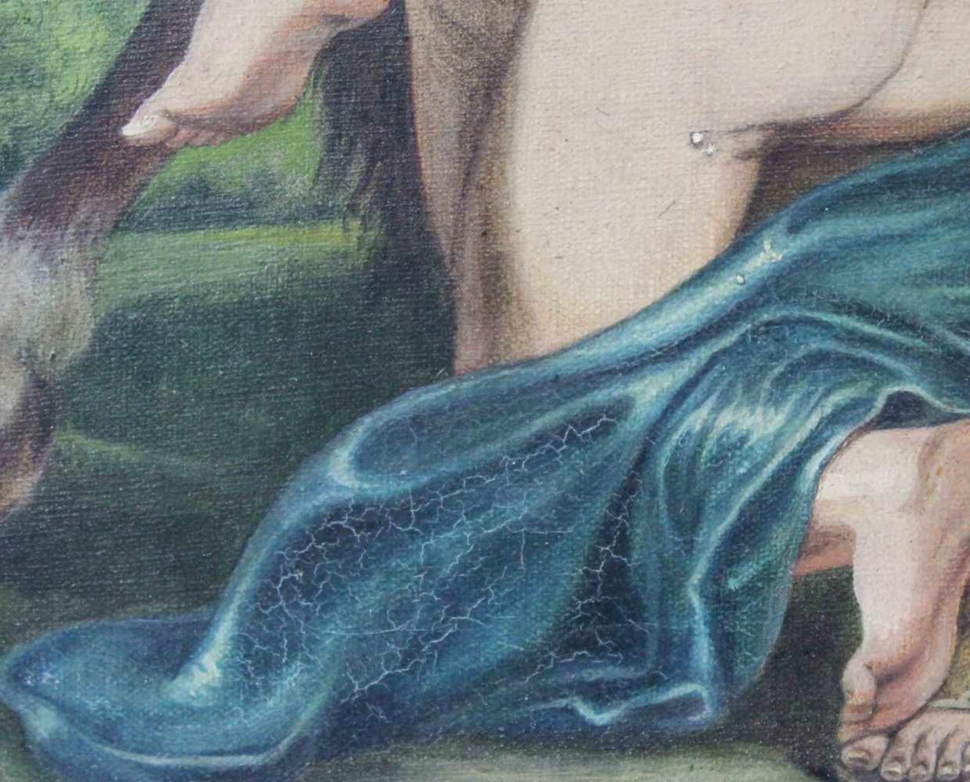 Peter Paul RUBENS nach (XIX). Raub der Töchter des Leukippos.53 cm x 42 cm. Gemälde. Öl auf - Image 6 of 7