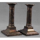 1 Paar Kerzenleuchter. Alt. Silber. Geprüft.17 cm hoch. Gefüllt.A Pair of Candlesticks. Old. Silver.