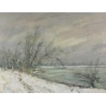 UNDEUTLICH SIGNIERT (XIX - XX). Wohl Speyer am Rhein. Winter.60 cm x 80 cm. Gemälde. Öl auf