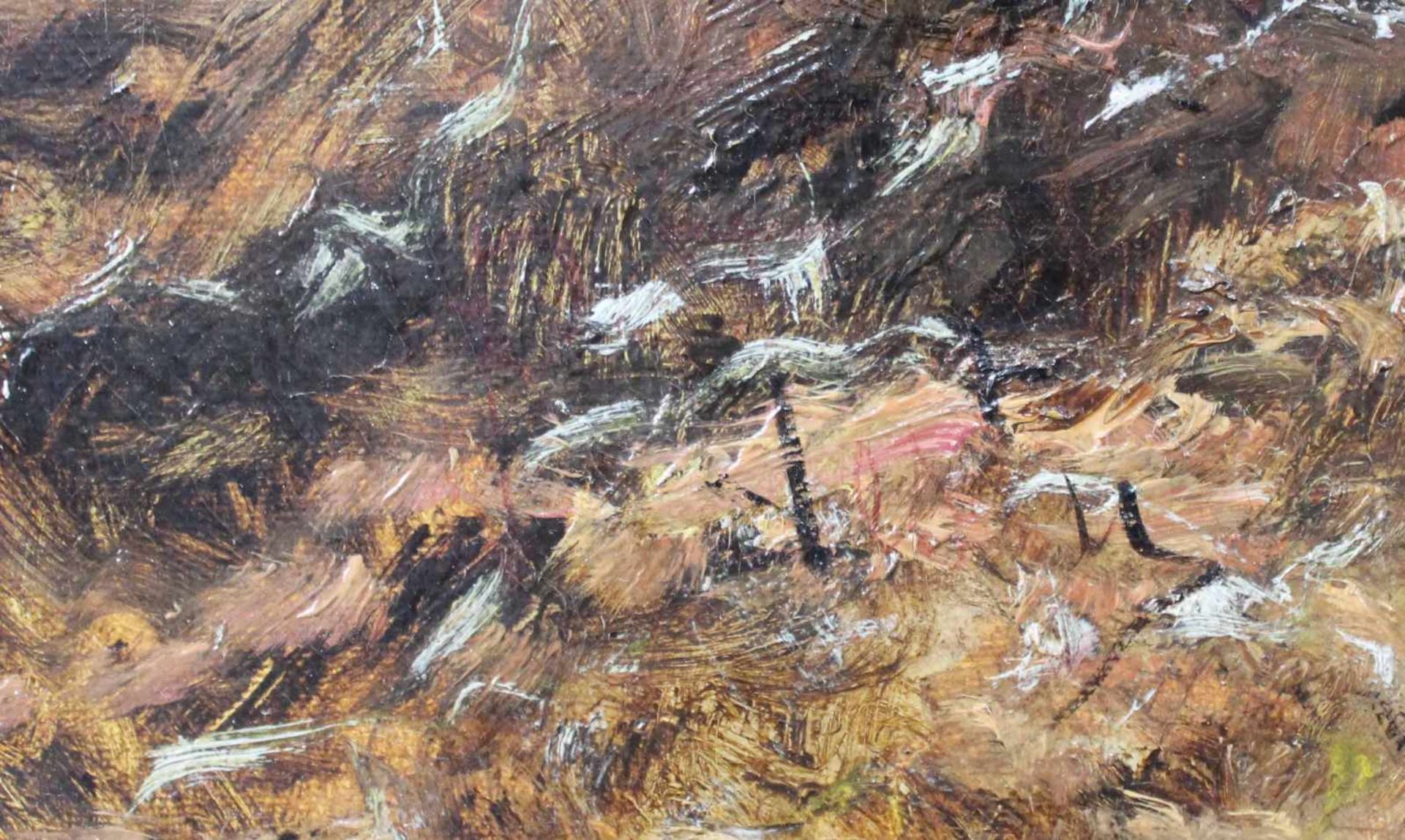 ACHENBACH (XX). Krabbenfischerinnen auf dem Heimweg.65 cm x 92 cm. Gemälde. Öl auf Leinwand, - Bild 5 aus 10