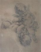 BAROCKMALER (XVIII). Kohlezeichnung mit 2 Putti.22 cm x 17 cm. Provenienz: Galerie Paul Sties.