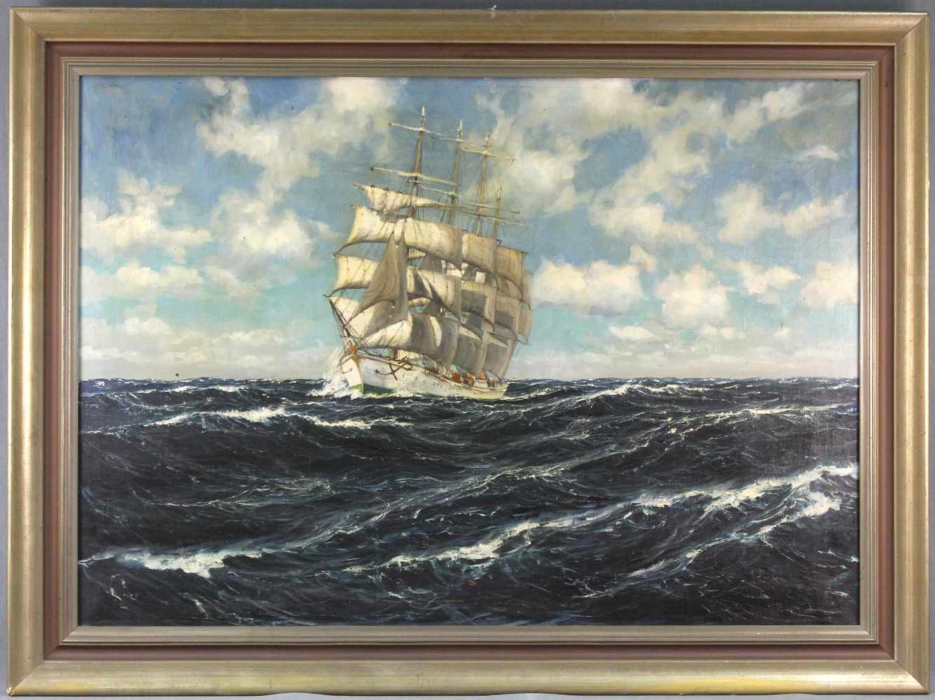Patrick VON KALCKREUTH (1892 - 1970). Viermaster in Meeresbrandung.70 cm x 100 cm. Gemälde. Öl auf - Image 2 of 9