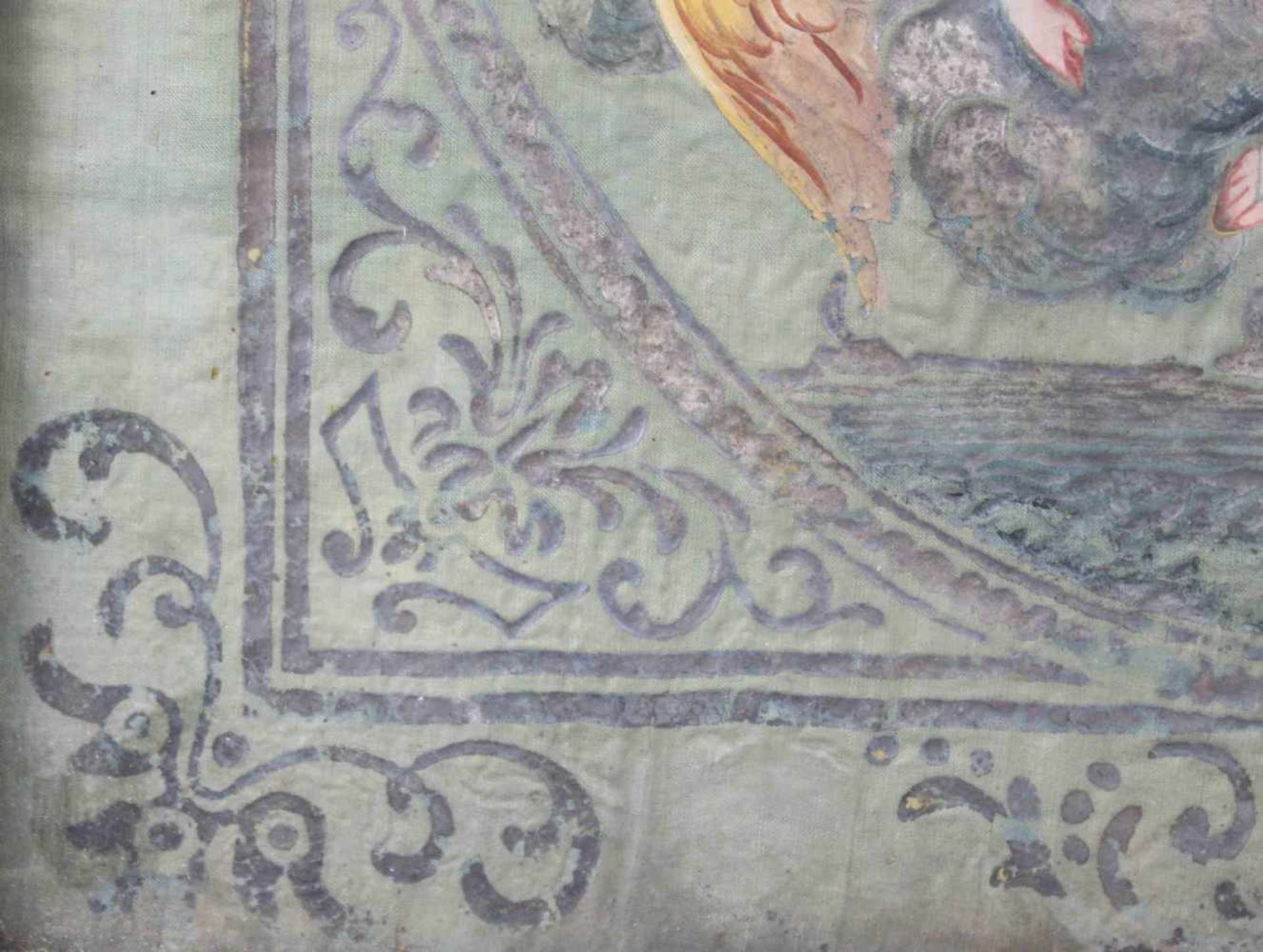 UNSIGNIERT (XVIII). Maria mit Jesus.42 cm x 34 cm. Gemälde. Mischtechnik auf Textil.UNSIGNED ( - Bild 7 aus 8